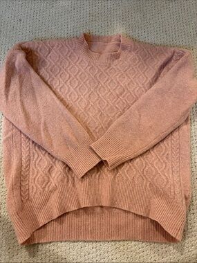 Soft Knit Pink Cable-Pattern Sweater - Women